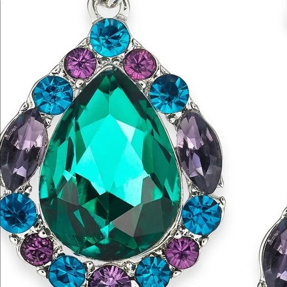 Stunning LS Peacock Gemstone Teardrop Earring - Picture 3 of 4